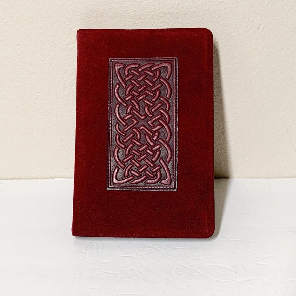 Oberon Leather Suede Celtic Knots 6x9 Cover & Blank Sketch Journal Burgundy